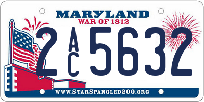 MD license plate 2AC5632