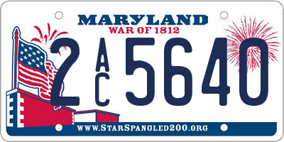 MD license plate 2AC5640