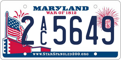 MD license plate 2AC5649