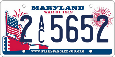 MD license plate 2AC5652