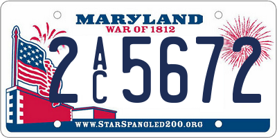MD license plate 2AC5672