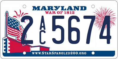 MD license plate 2AC5674