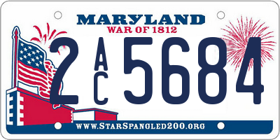 MD license plate 2AC5684