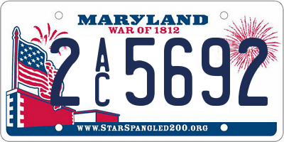 MD license plate 2AC5692