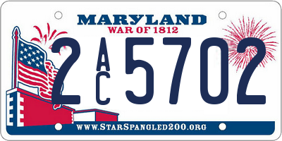 MD license plate 2AC5702