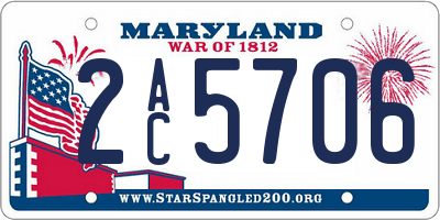 MD license plate 2AC5706