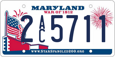 MD license plate 2AC5711