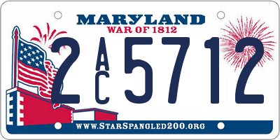 MD license plate 2AC5712