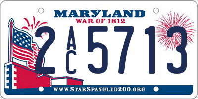 MD license plate 2AC5713