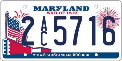 MD license plate 2AC5716