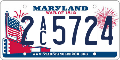 MD license plate 2AC5724