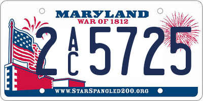 MD license plate 2AC5725