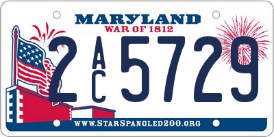 MD license plate 2AC5729