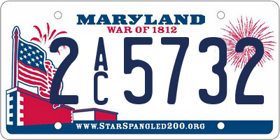 MD license plate 2AC5732