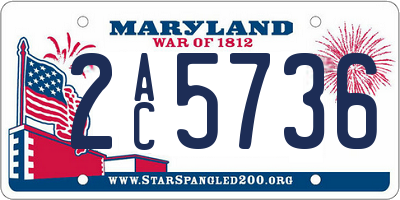 MD license plate 2AC5736