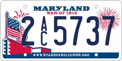 MD license plate 2AC5737