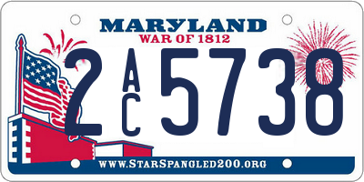 MD license plate 2AC5738