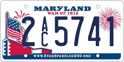 MD license plate 2AC5741