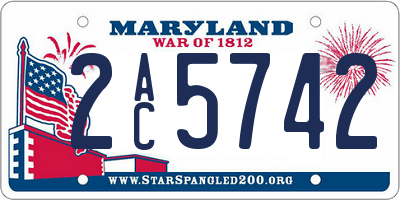 MD license plate 2AC5742