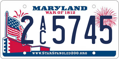 MD license plate 2AC5745