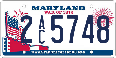 MD license plate 2AC5748