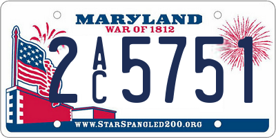 MD license plate 2AC5751