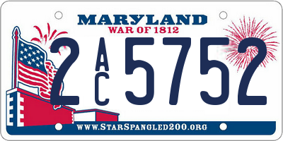 MD license plate 2AC5752