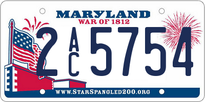 MD license plate 2AC5754