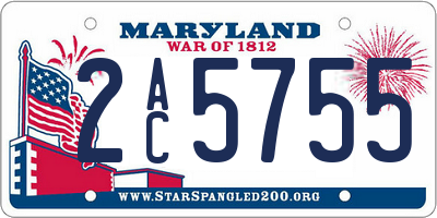 MD license plate 2AC5755