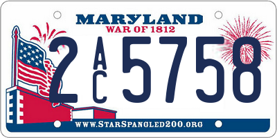 MD license plate 2AC5758