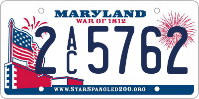 MD license plate 2AC5762
