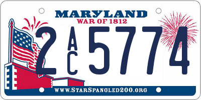 MD license plate 2AC5774