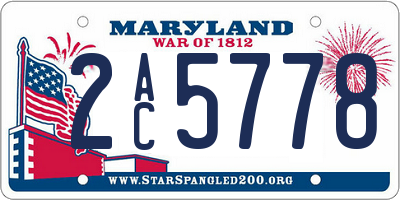 MD license plate 2AC5778
