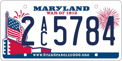 MD license plate 2AC5784