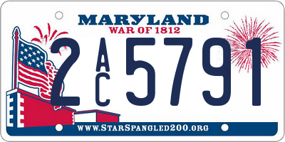 MD license plate 2AC5791