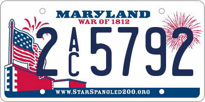 MD license plate 2AC5792