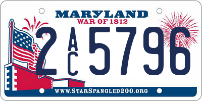 MD license plate 2AC5796