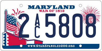 MD license plate 2AC5808