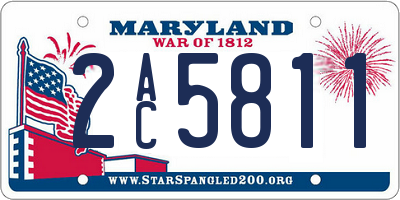 MD license plate 2AC5811
