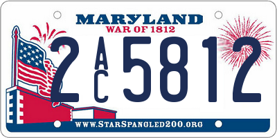 MD license plate 2AC5812