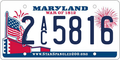 MD license plate 2AC5816