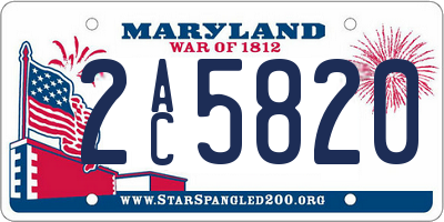 MD license plate 2AC5820