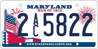 MD license plate 2AC5822