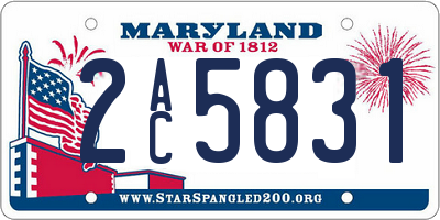 MD license plate 2AC5831