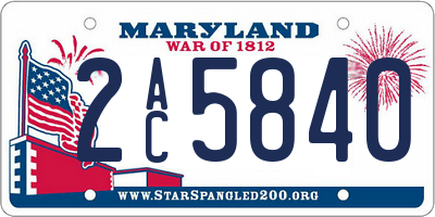 MD license plate 2AC5840