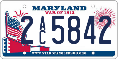 MD license plate 2AC5842