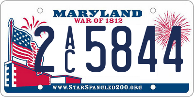MD license plate 2AC5844