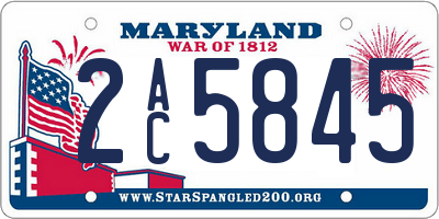 MD license plate 2AC5845