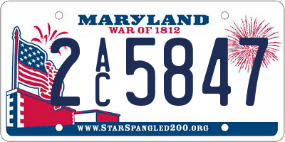 MD license plate 2AC5847