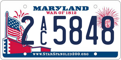 MD license plate 2AC5848